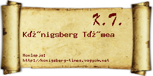 Königsberg Tímea névjegykártya
